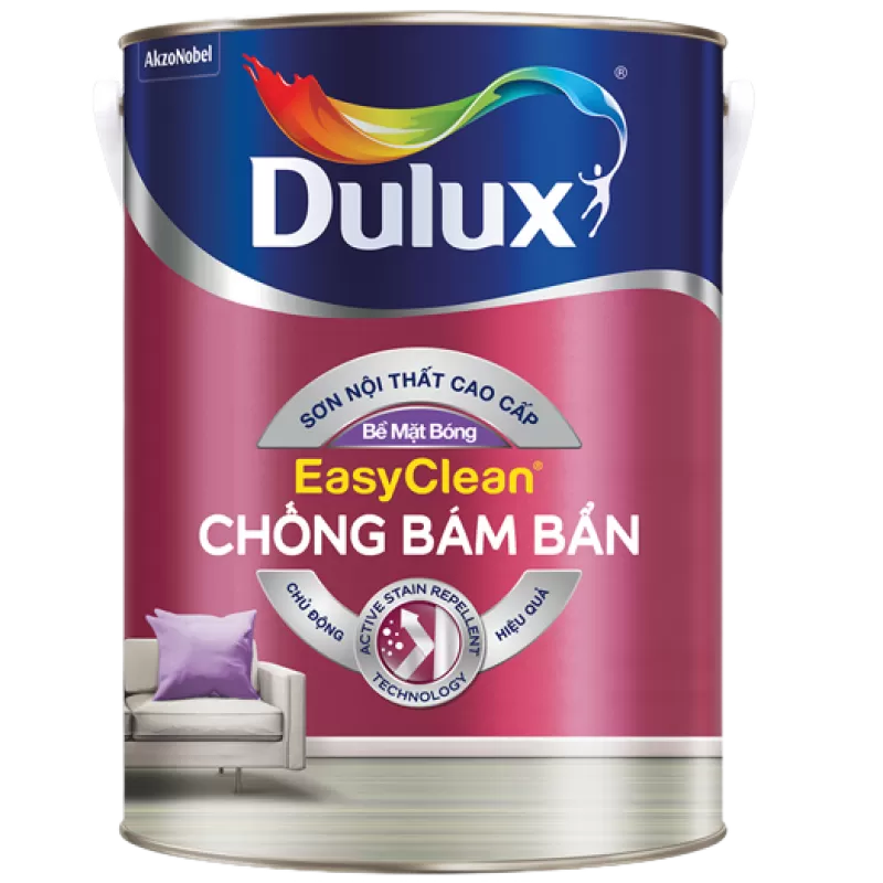 Sơn nước nội thất DULUX EASY CLEAN CHỐNG BÁM BẨN - Bề mặt bóng - Màu pha nhạt