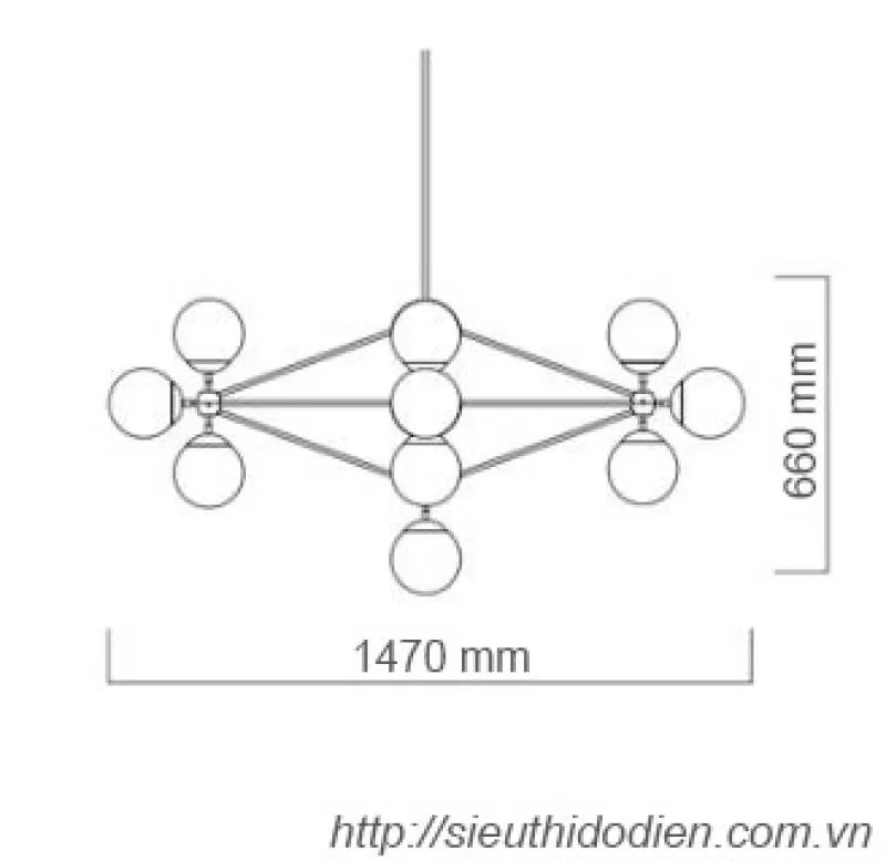 Đèn thả 15 bóng thủy tinh E27