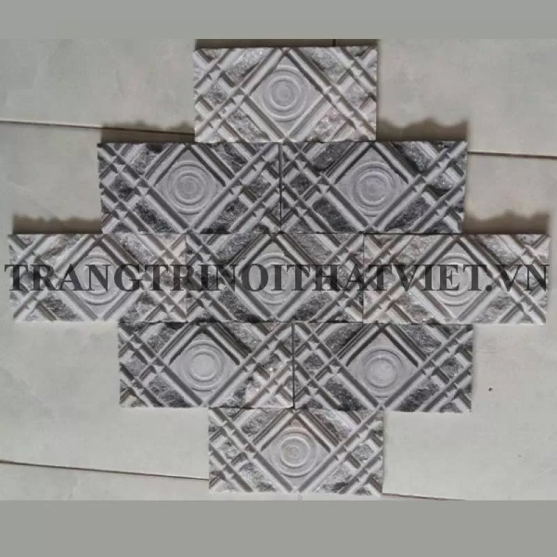Đá xoáy hoa trắng đen, 10x20 cm - trangtrinoithatviet.vn