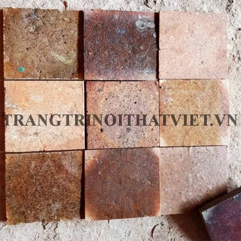 Gạch gốm nung 10x10 cm, Vàng đất - trangtrinoithatviet.vn
