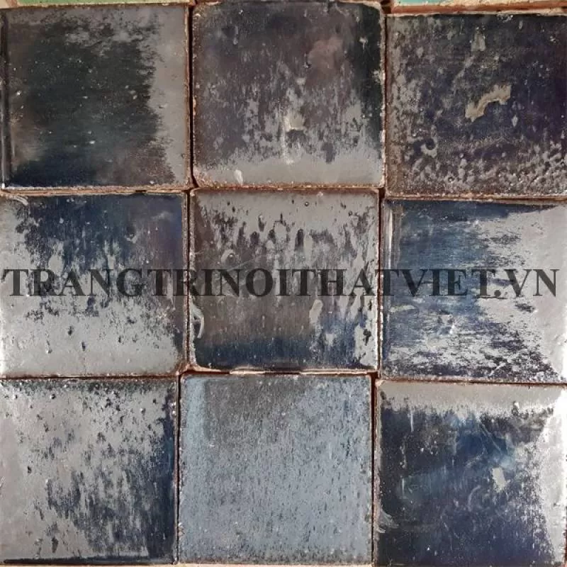 Gạch gốm nung 10x10 cm, Xám đen - trangtrinoithatviet.vn