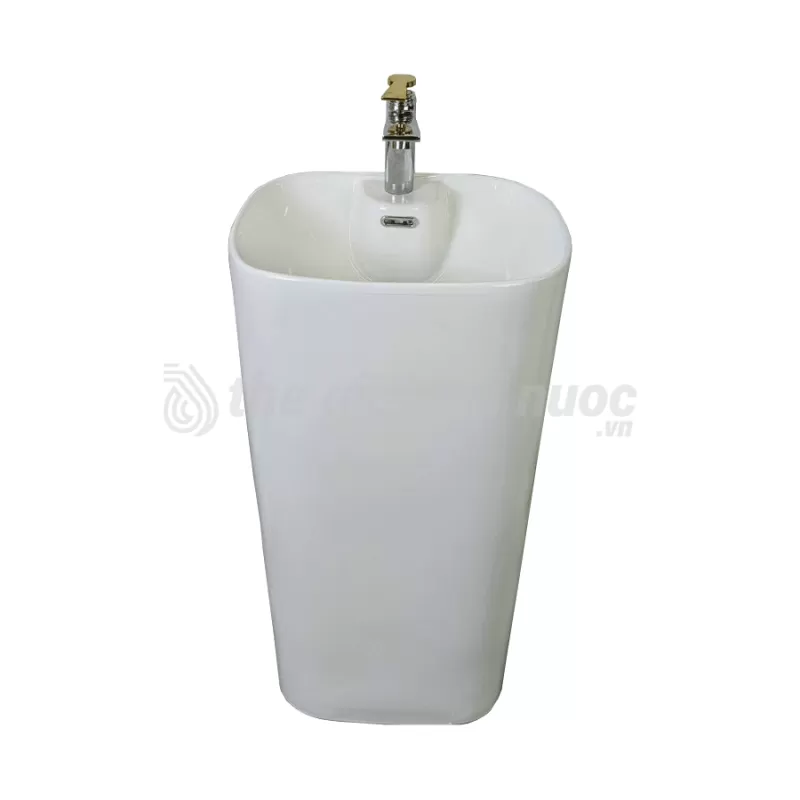 Lavabo Trụ Đứng Liền Khối Draco T2402S Chất Liệu Sứ Caremic Tráng Men Tuyết Cao Cấp Thiết Kế Vuông Bo Cạnh Tuổi Thọ Lên Tới 30 Năm