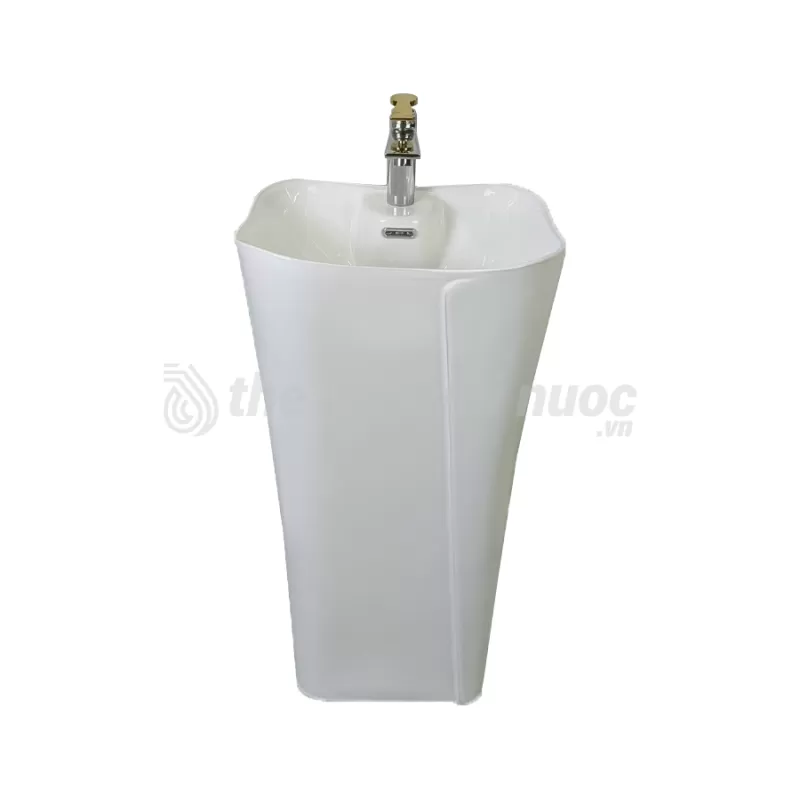 Lavabo Trụ Đứng Liền Khối Draco T2404S Chất Liệu Sứ Caremic Tráng Men Tuyết Cao Cấp Thiết Kế Vuông Viền Tuổi Thọ Lên Tới 30 Năm