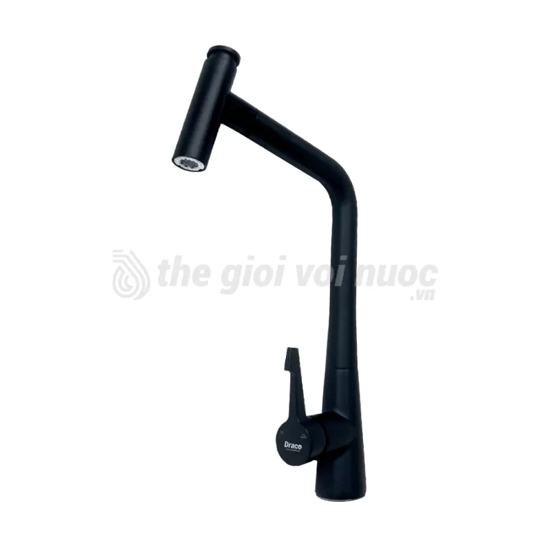 Vòi Rửa Chén Nóng Lạnh Đồng Mạ Sơn Tĩnh Điện Đen Draco F3152CB
