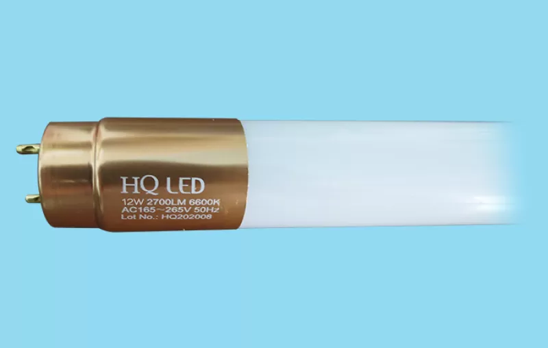 Bóng led tube T8 0.6m 12w Nhôm Vàng 3000K