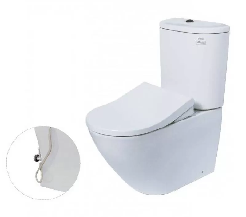 Bồn Cầu TOTO CS761DE5#XW 2 Khối Nắp Rửa Cơ TCW09S 