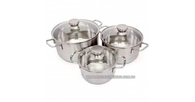 Bộ nồi Fivestar nắp kiếng - inoxngocthuy.com