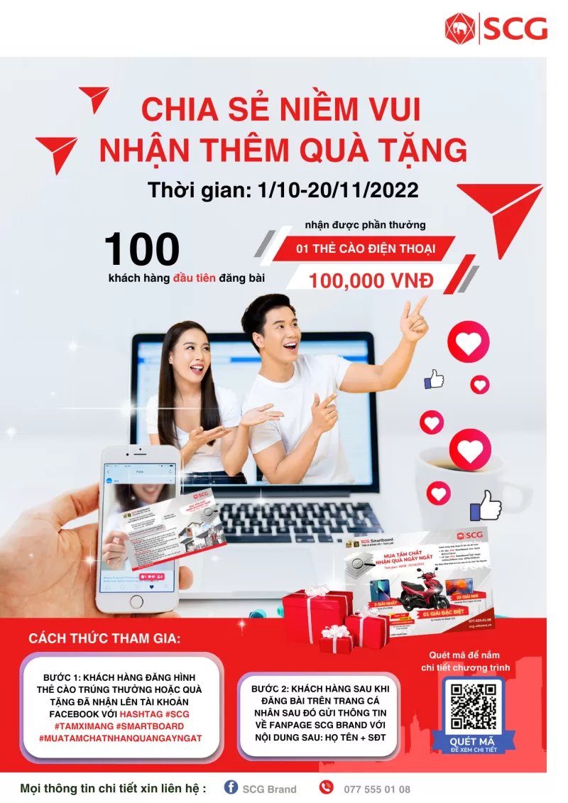 CHIA SẺ NIỀM VUI NHẬN THÊM QUÀ TẶNG cùng SCG SMARTBOARD
