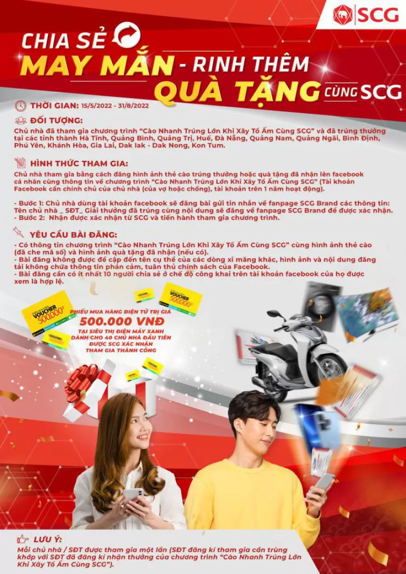 CHIA SẺ MAY MẮN – RINH THÊM QUÀ TẶNG CÙNG SCG