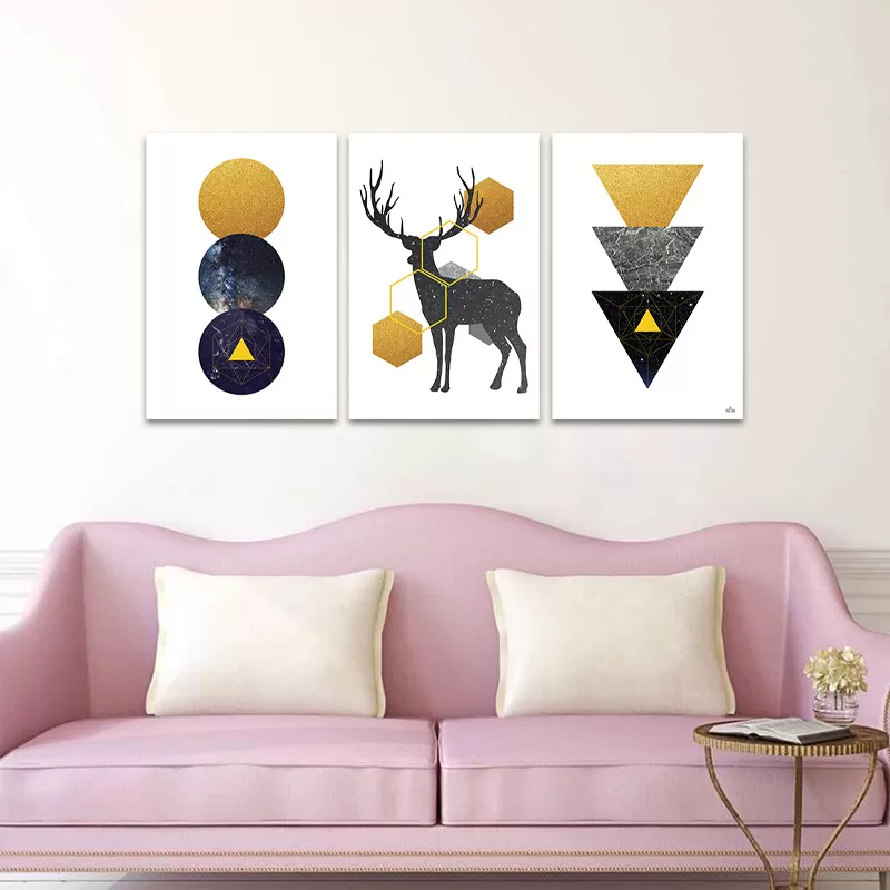 Bộ 3 Tranh Canvas Polygons Alila 