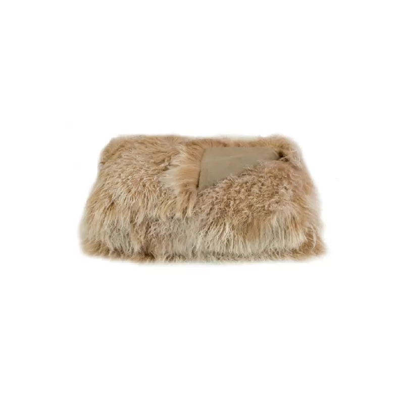 CHĂN TRANG TRÍ TIBETAN FUR - SNOW 