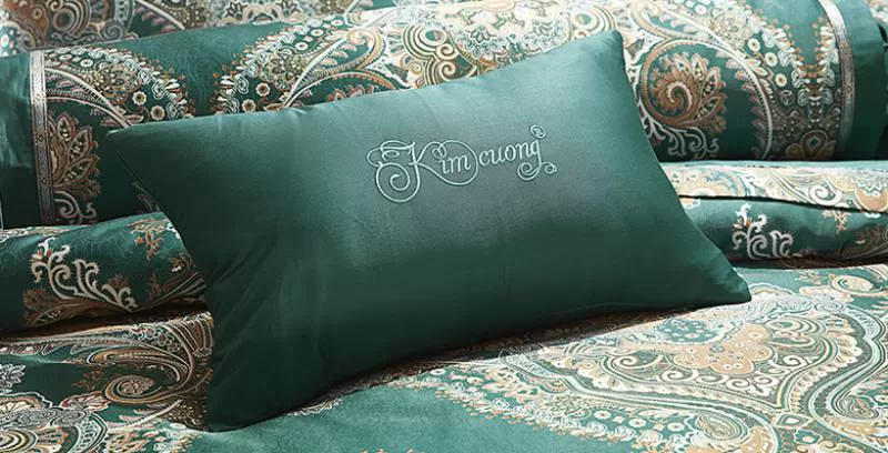 Bộ chăn drap phủ Luxury Gấm lụa LXG 7102P 