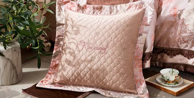 Bộ chăn drap phủ Luxury Gấm lụa LXG 8404P