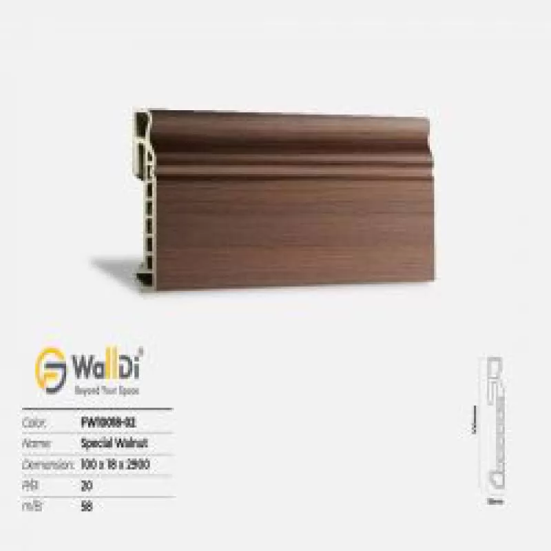 Phào chân tường Walldi FW10018-02 - Special Walnut - 18mm