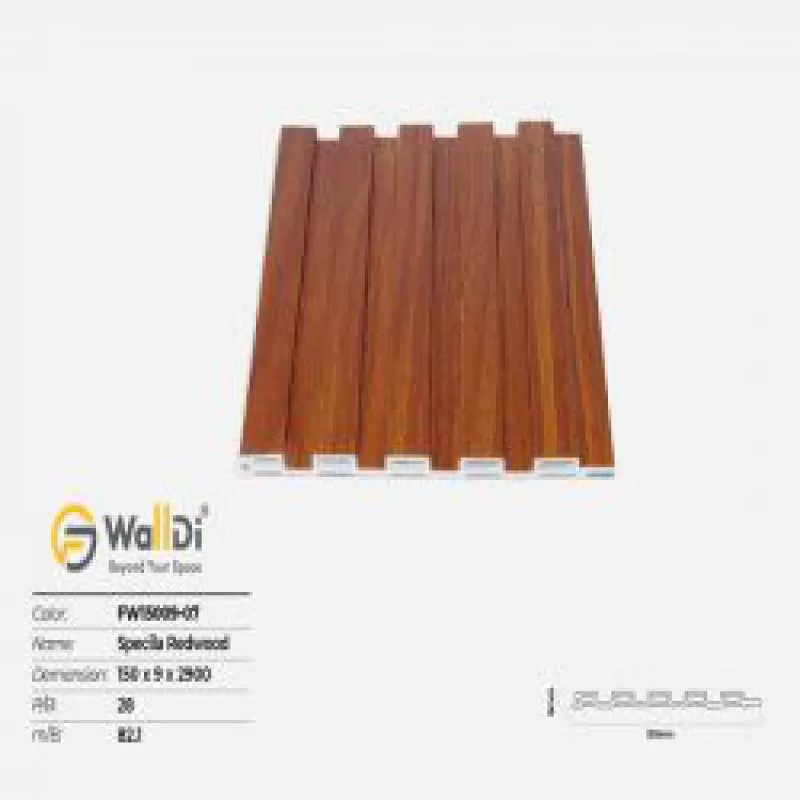 Lam nhựa 5 sóng Walldi FW15009-07 - Specila Redwood - 9mm