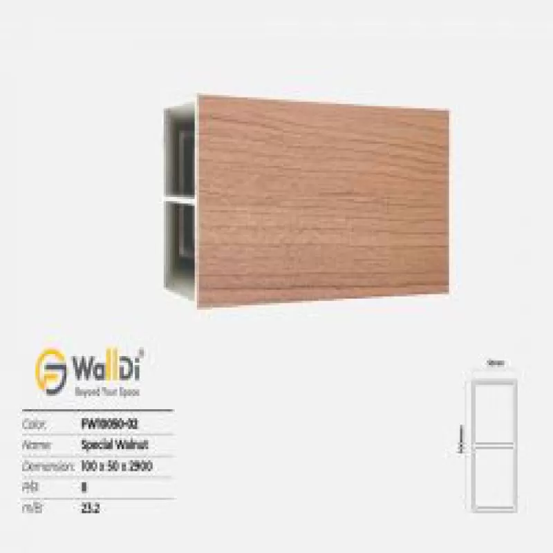 Thanh lam trang trí Walldi FW10050-02 - Special Walnut - 50mm