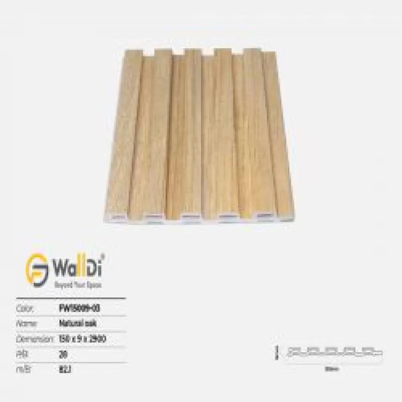 Lam nhựa 5 sóng Walldi FW15009-03 - Natural oak - 9mm