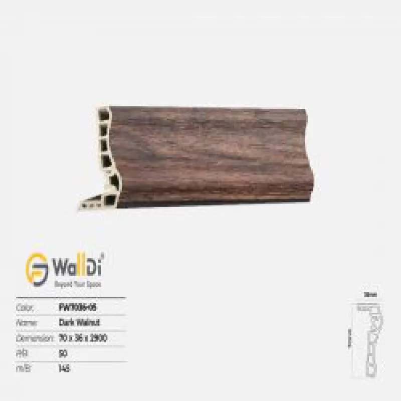 Phào kết thúc Walldi FW7036-05 - Dark Walnut - 36mm