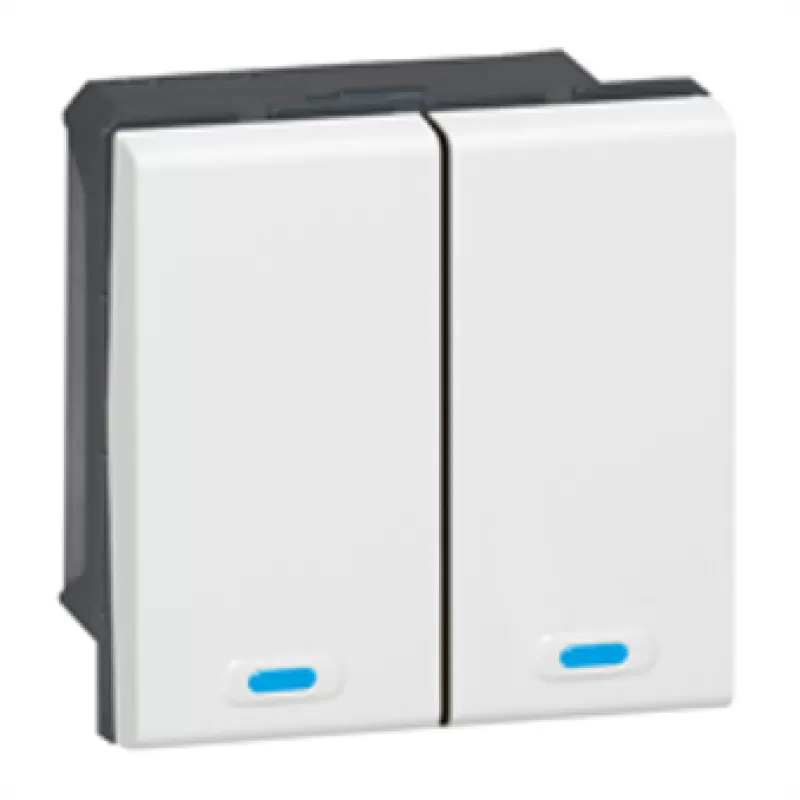 Legrand KNX command 2 push Mosaic - 2 covers (equiv MH 078472)