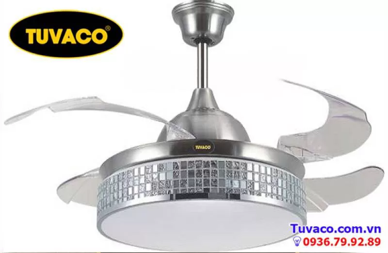 QUẠT TRẦN TRANG TRÍ LIỀN ĐÈN TUVACO C600A9-08