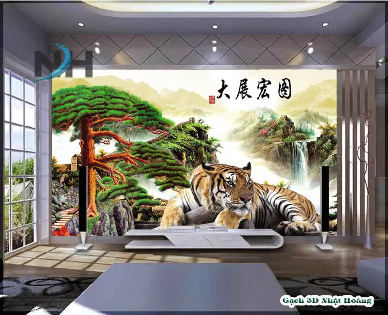Top 14 mẫu tranh gạch kính 5D con Hổ