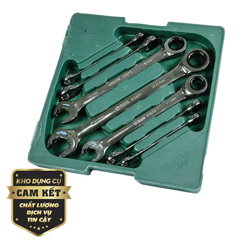 Bộ cờ lê vòng miệng tự động 7 chi tiết, 8mm – 22mm Sata 09050