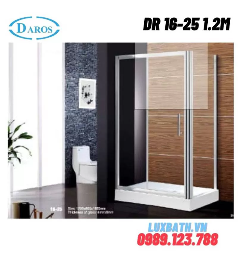 Vách kính tắm Daros DR 16-25 Chính Hãng, Giá Rẻ Luxbath
