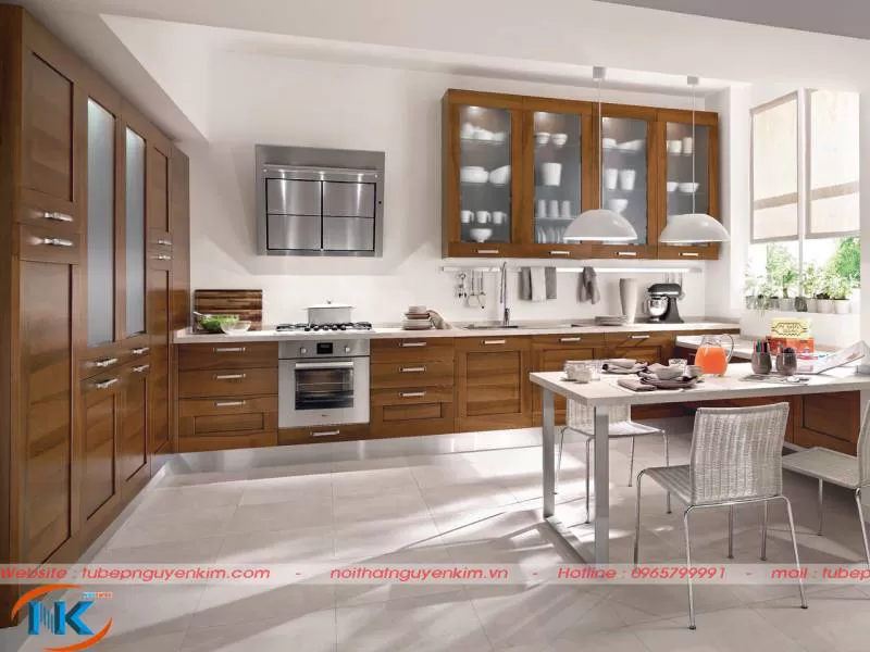 Tủ bếp gỗ giáng hương – TBGH05