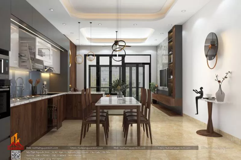 Tủ bếp gỗ óc chó -TBOC16