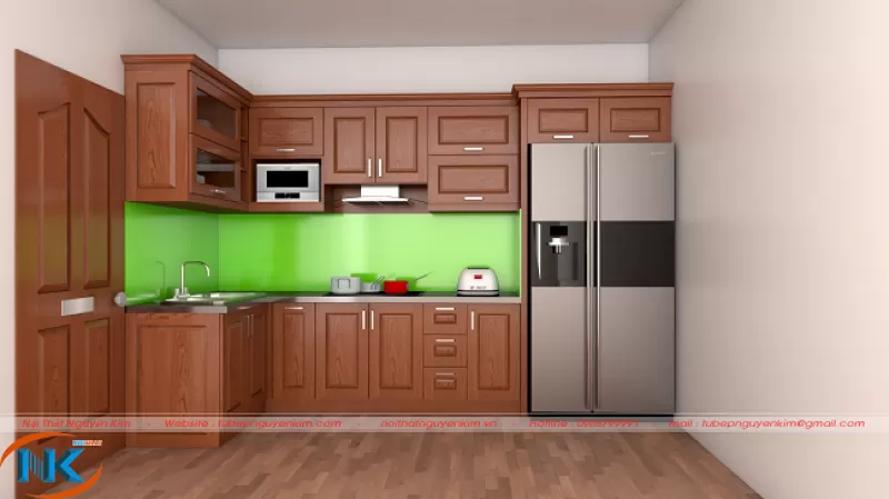 Tủ bếp gỗ xoan đào – TBXD16