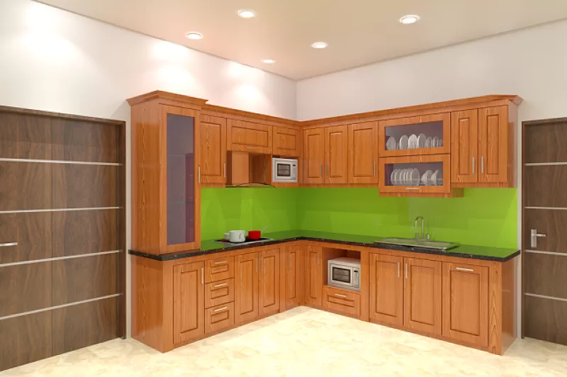 Tủ bếp gỗ xoan đào – TBXD21