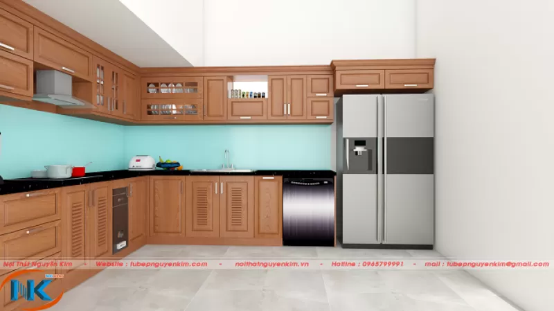 Tủ bếp gỗ xoan đào – TBXĐ18