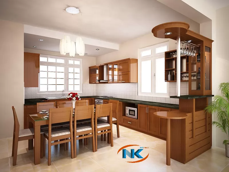 Tủ bếp gỗ xoan đào-TBXD04 
