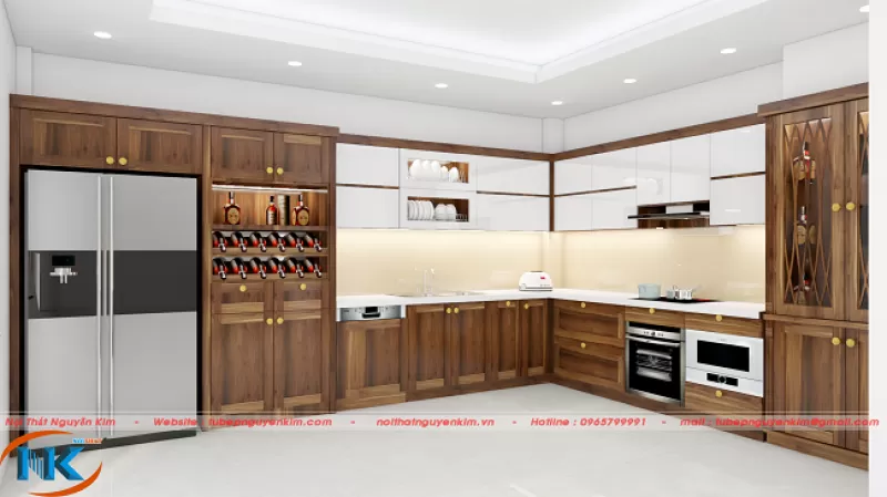 Tủ bếp gỗ óc chó TBOC09