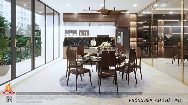 Tủ bếp gỗ óc chó-TBOC01