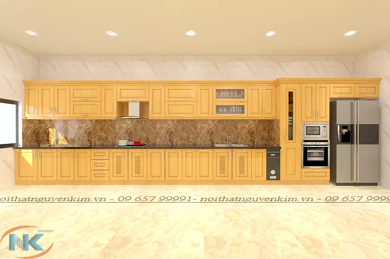 Tủ bếp gỗ sồi nga – TBSN10