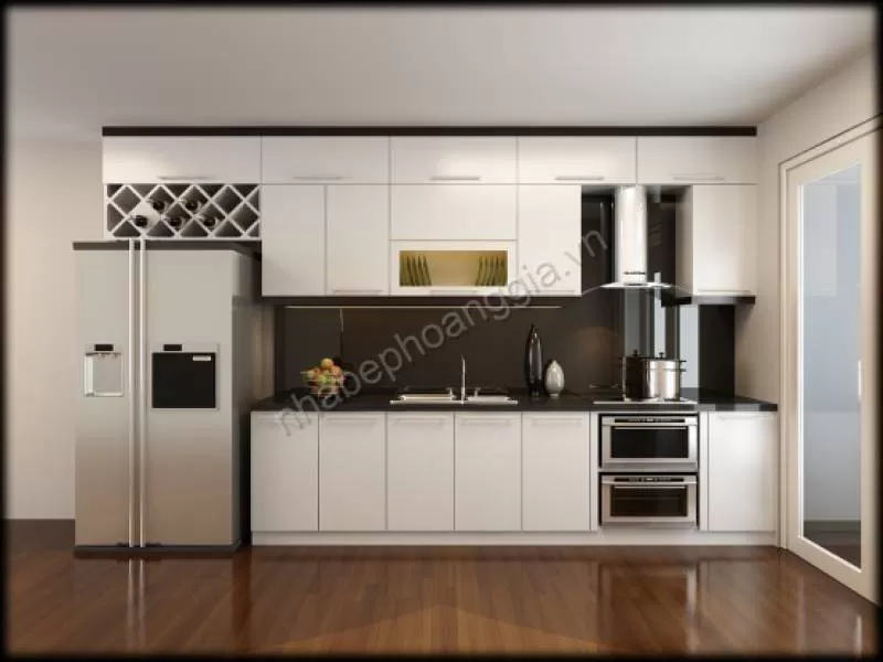 TỦ BẾP GỖ VENEER HAGL SƠN MÀU 18
