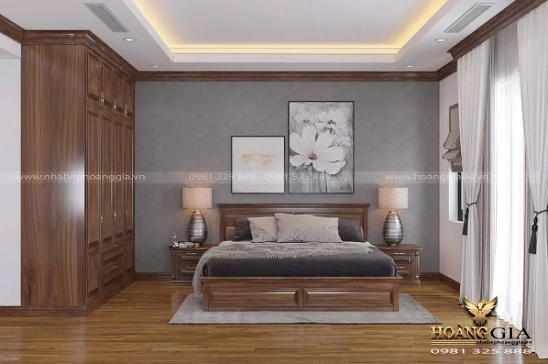 Thanh lịch với mẫu thiết kế phòng ngủ gỗ tự nhiên hiện đại