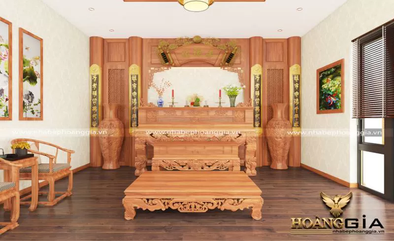 Phòng thờ cho không gian nhà rộng