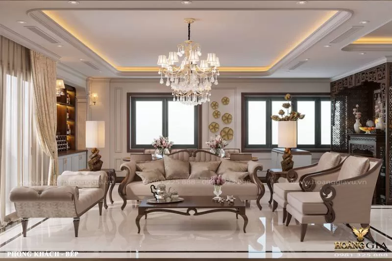 Mẫu thiết kế phòng khách nhà anh Nam (Huỳnh Thúc Kháng, Hà Nội)