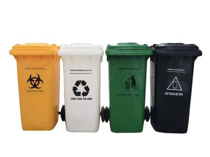 Thùng rác y tế 120 lít màu đen - Chất thải gây độc tế bào