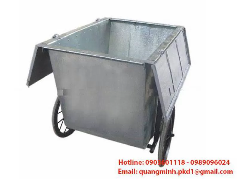 Xe gom rác 500L có nắp đậy