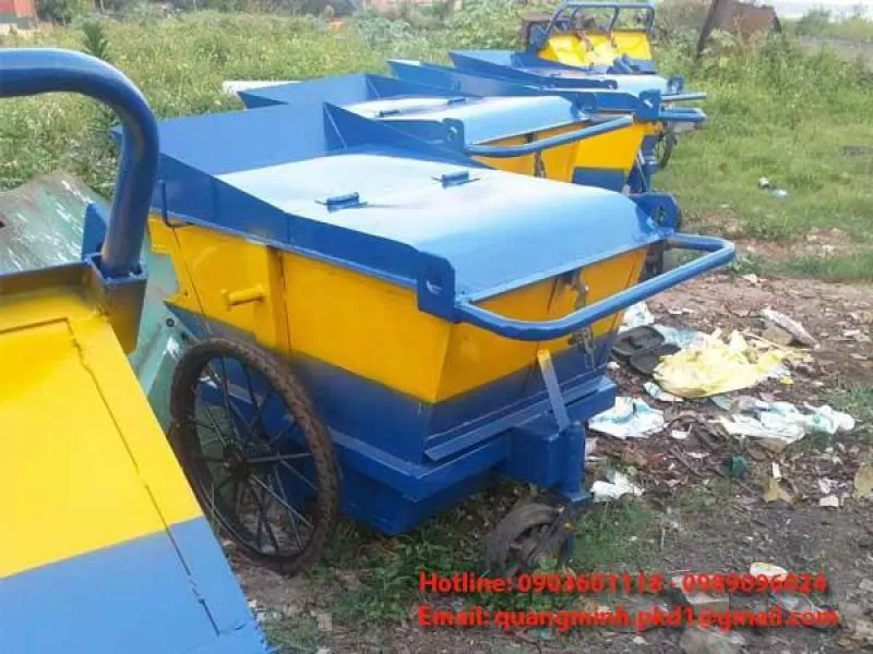 Xe gom rác 3 bánh có nắp đậy