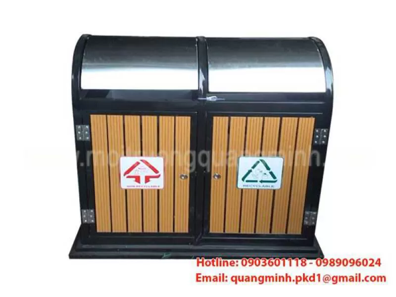 Thùng rác ngoài trời 2 ngăn QM10.02