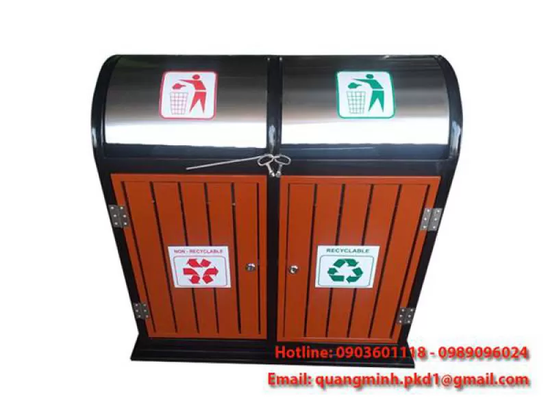Thùng rác ngoài trời 2 ngăn QM04