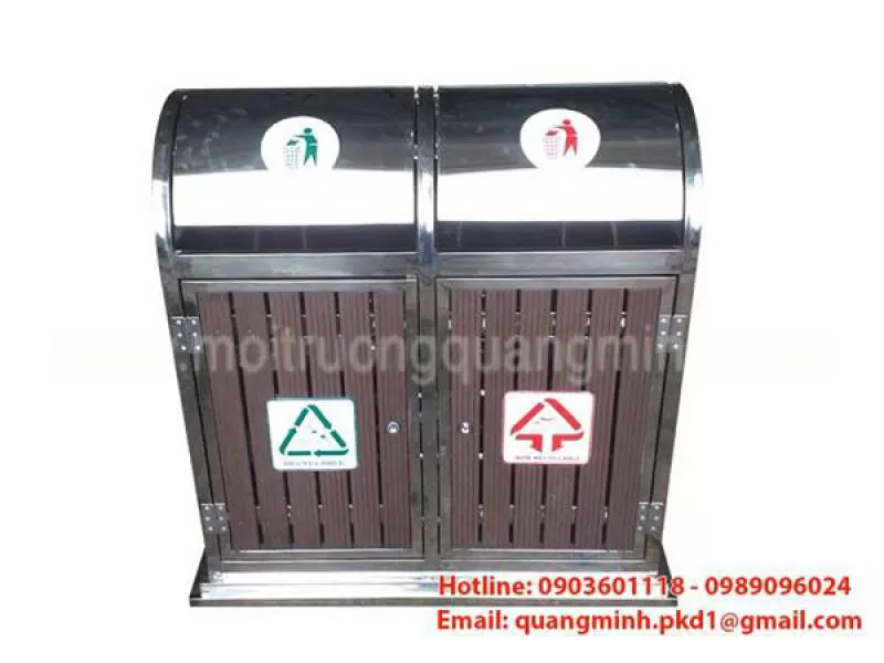 Thùng rác ngoài trời 2 ngăn QM09