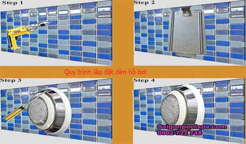Cách lắp đặt đèn hồ bơi