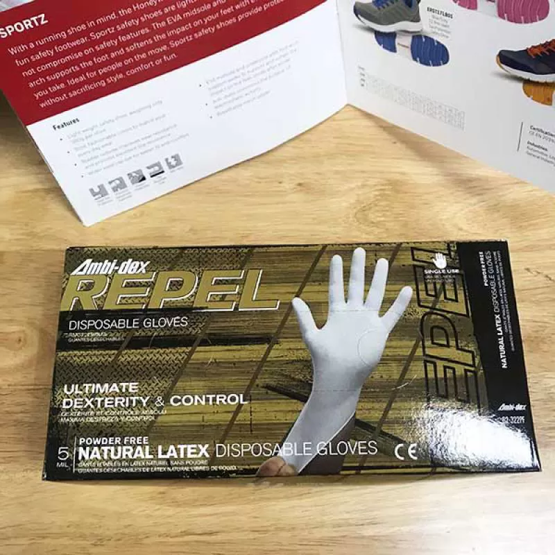 Găng tay hộp Ambidex latex 9' 5 MIL