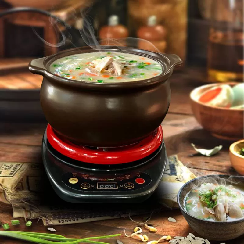 Nồi nấu cháo điện NodaCook 2 lít màu đen [Tự Động nấu Hot 2022]
