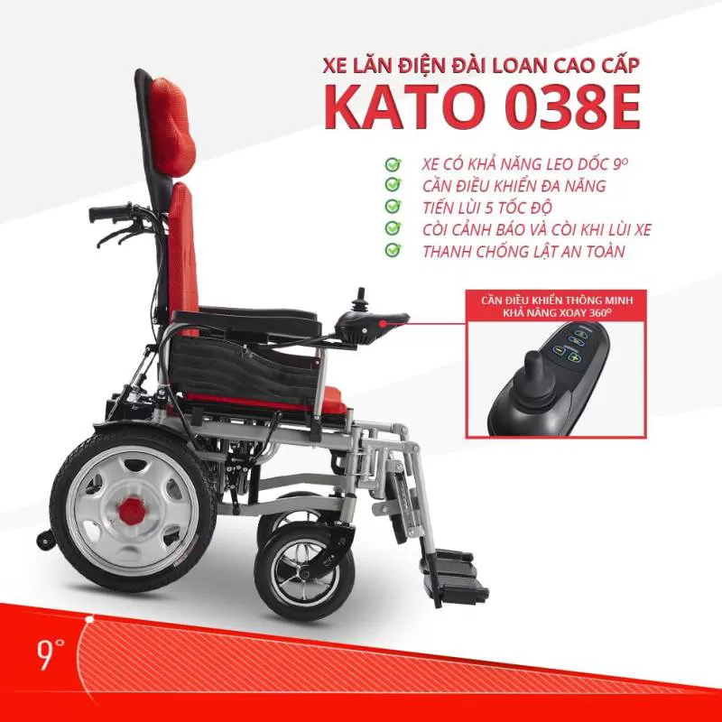 Xe lăn điện Kato 038E